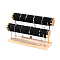 Velvet 2 T Bar Bracelet Display Rack, Jewelry Organizer Holder with Woode Base, for Bracelets Watch Storage, Black, 29x10x18.5cm