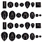 28Pcs 14 Styles Natural & Synthetic Mixed Gemstone Cabochons, Mixed Shapes, Mixed Dyed and Undyed, 4~18x4~13x2~6mm, 2pcs/style