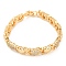 Golden Brass Micro Pave Cubic Zirconia Link Bracelets, Heart, 7-1/4 inch(18.3cm), Link: 14x8x5mm