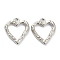 Non-Tarnish 304 Stainless Steel Hammered Pendants, Heart, Stainless Steel Color, 18x16x2mm, Hole: 1.8mm