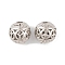 Rack Plating Alloy Beads, Hollow Round with Chinese Knot, Platinum, 10~10.5mm, Hole: 2mm