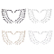 4Pcs  4 Colors Heart Glitter Hotfix Rhinestone, Iron on Patches, Dress Shoes Garment Decoration, Mixed Color, 90x175x1mm, 1pc/color