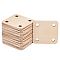 Wooden Knitting Crochet Board, 4-Hole, Square, Blanched Almond, 4.95x4.95x0.2cm, Hole: 6mm