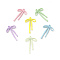 Rack Plating Alloy Pendants, Spray Painted Bowknot Charms, Cadmium Free & Nickel Free & Lead Free, Mixed Color, 32.5x20x3mm, Hole: 1.5mm