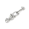 Brass Hook and S-Hook Clasps, Cadmium Free & Nickel Free & Lead Free, Platinum, 32x8.5mm