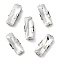 Rectangle Sew on Rhinestone, Multi-strand Links, Glass Rhinestone, with Stainless Steel Prong Settings, Garments Accessories, Faceted, Clear, 7.5x3.5x3.5mm, Hole: 1mm