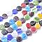 Flat Round Handmade Millefiori Glass Beads, Mixed Color, 8x3mm, Hole: 0.5mm, about 48pcs/strand, 14.1 inch