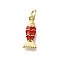 Barss Pendants, with Enamel Rhinestone and Jumping Ring, Lead Free and Cadmium Free,
Fish Charms, FireBrick, 15x6.5x3mm, Hole: 3mm