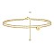 Heart Brass with Crystal Rhinestone Anklets, Golden, Letter H, 9-1/8 inch(230mm)