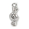 Brass Micro Pave Clear Cubic Zirconia Pendants, Cadmium Free & Nickel Free & Lead Free, Musical Note Charms, Long-Lasting Plated, Platinum, 16.5x6x2.5mm, Hole: 1.5mm
