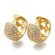 Серьги-кольца из латуни с микропаве из кубического циркония EJEW-H016-13G-04-1