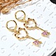 Серьги-кольца из латуни в форме сердца EJEW-Z086-18G-3