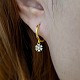 925 серьги-кольца в форме цветка из стерлингового серебра с микропаве из кубических цирконий OO2534-1-2