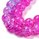 Окрашенного распылением треск стеклянные бусы нити DGLA-C002-8mm-09-4