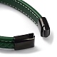 Браслет из плетеного кожаного шнура разных цветов BJEW-M302-01EB-3