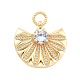 Подвески из латуни микропаве с фианитами и стеклом KK-L209-088G-1