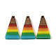 Подвески Pride на тему радуги из смолы и орехового дерева WOOD-K012-10C-1
