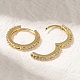 Серьги-кольца из латуни с микропаве из кубического циркония EJEW-H143-15G-3