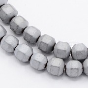 Матовое Electroplate немагнитных синтетический гематит круглые бусины пряди G-N0014-4mm-19