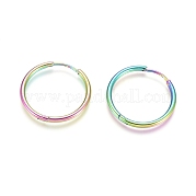 Серьги-кольца Huggie Hoop из нержавеющей стали 304 с ионным покрытием (IP) EJEW-F111A-25mm-Y