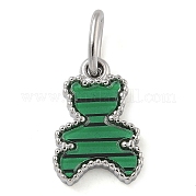 Подвески-медведи из синтетического малахита STAS-B075-01P-01