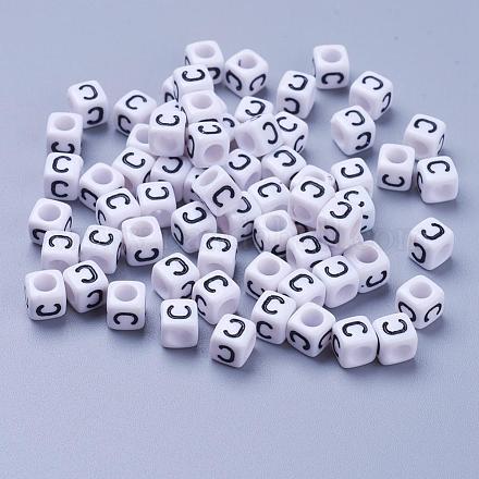 Акриловые бусины с горизонтальными отверстиями PL37C9308-C-1