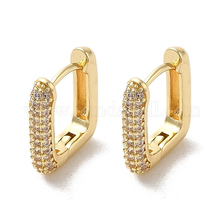 Серьги-кольца из латуни с микропаве из кубического циркония EJEW-A031-20G-1