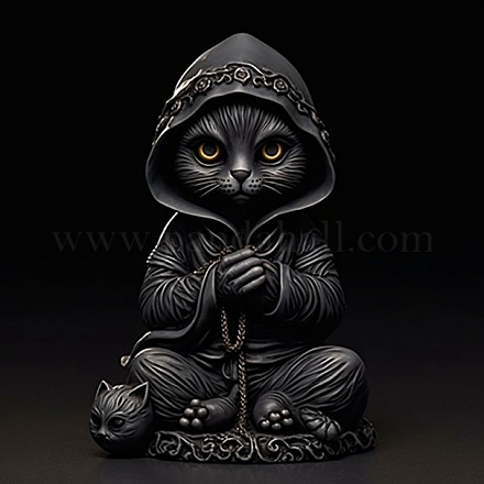Хэллоуин смоляные фигурки кота-мага PW-WG10268-01-1
