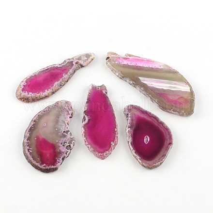 Окрашенные смешанная форма естественный агата Gemstone большие подвески G-R300-08-1