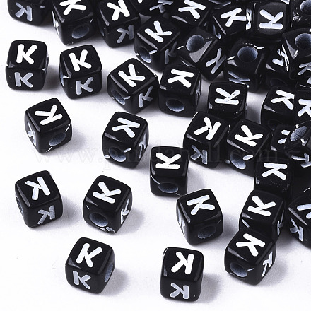 Непрозрачные акриловые бусины X-SACR-N002-01K-1