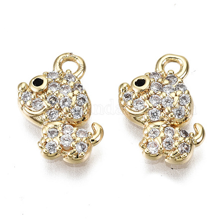 Латунные микропаве прозрачные кубические циркониевые подвески KK-T056-66G-NF-1