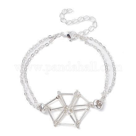 Латунный плетеный мешочек для макраме BJEW-JB09833-03-1