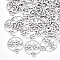 Tarnish Resistant 201 Stainless Steel Links connectors, Laser Cut Links, Flat Round with Tree of Life, Stainless Steel Color, 19x15x1mm, Hole: 1.8mm