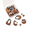 Resin & Wood Pendants, Trapezoid with Spot Pattern, Coconut Brown, 49x19x3.5mm, Hole: 2mm, 2pcs/shape, 16pcs/box