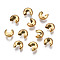 304 Stainless Steel Crimp Beads Covers, PVD Vacuum Plating, Golden, 6.5x5.8x3.5mm, Hole: 1.8~2mm