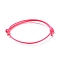 Korean Waxed Polyester Cord Bracelet Making, Deep Pink, Adjustable Diameter: 40~70mm