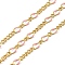 Brass Enamel Figaro Chains, with Spool, Long-Lasting Plated, Soldered, Lead Free & Cadmium Free, Pink, 5x3x0.8mm