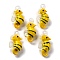 Handmade Lampwork Pendants, Sea Horse Charms, Yellow, 35~40x16~20x11~16mm, Hole: 2.5mm