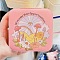 Square PU Leather Jewelry Boxes, Travel Portable Jewelry Case, Zipper Storage Boxes, for Necklaces, Rings, Earrings and Pendants, Pink, 10x10x5cm