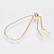 Brass Bracelet Making, Slider Bracelets, Cadmium Free & Lead Free, Golden, 9 inch(230mm), 1.5mm