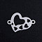 Tarnish Resistant 201 Stainless Steel Links connectors, Heart, Stainless Steel Color, 12x17x1mm, Hole: 1.4mm