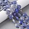 Natural Blue Aventurine(Dyed & Heated) Beads Strands, Faceted Heart, with Seed Beads, 12x12x5mm, Hole: 1.2mm, about 12pcs/strand, 6.50''(16.5cm)