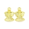 Rack Plating Alloy Pendants, Column with Angel, Golden, 16.5x10.5x3mm, Hole: 1.6mm