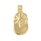 Rack Plating Brass Pendants, Cadmium Free & Lead Free, Sun, Real 18K Gold Plated, 20.5x9.5x3.8mm, Hole: 1.8x2.5mm
