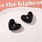 Spray Paint Resin Pendants, Heart, Hollow, Black, 21.5x26x11mm, Hole: 7mm
