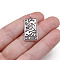 Tibetan Style Alloy Pendants, Rectangle with Tarot Pattern, 2.6x1.3cm