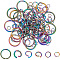 160Pcs 6 Sizes 304 Stainless Steel Open Jump Rings for Chainmaille Weaves, Round Ring, Rainbow Color, 18~24 Gauge, 3.5~12x0.5~1mm, Inner Dimateter: 2.5~10mm