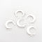 Brass Links connectors, Nickel Free, Real Platinum Plated, Moon, 22x17x1mm, Hole: 1mm