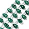 Natural Malachlite Beads Strands, Teardrop, Top Drilled, 9.5x6mm, Hole: 0.8mm, about 20pcs/strand, 8.15''(20.7cm)