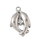 304 Stainless Steel Pendants, Dolphin Charms, Stainless Steel Color, 14.5x9.5x2.5mm, Hole: 1.2mm